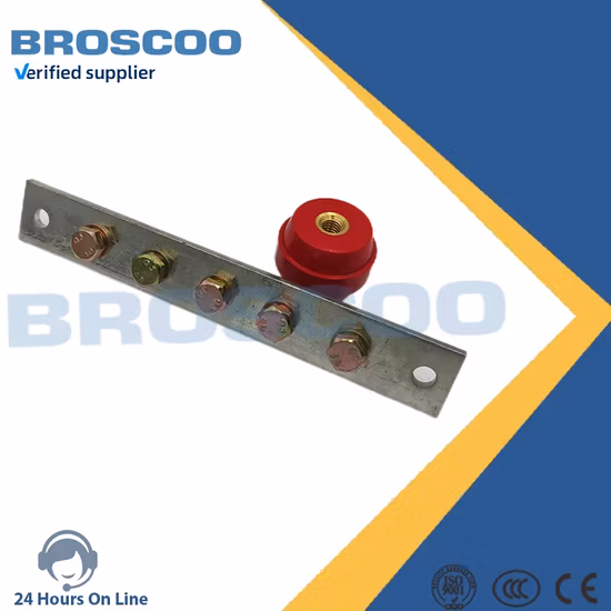  Barre omnibus de mise à la terre en cuivre robuste fixée au mur.  Kit de barre de terre en cuivre 25