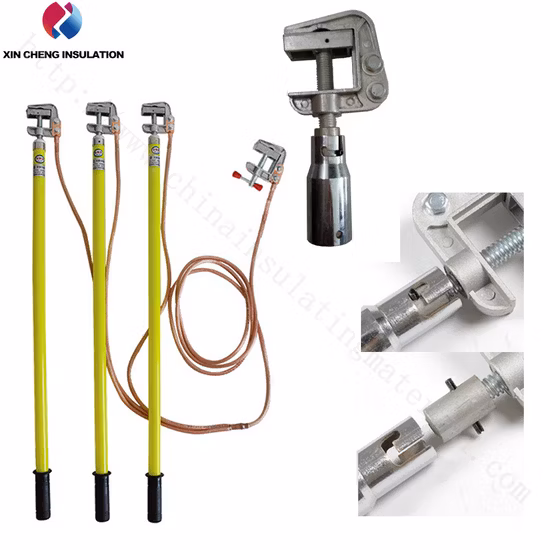 Ensemble de fil de terre détachable en fibre de verre, bonne tige de terre avec fil de terre et pince